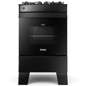 Fogão 4 bocas Preto Consul com mesa de vidro - CFO4VCE