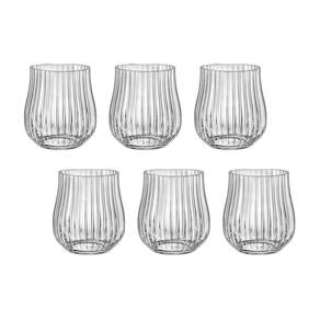 Jogo 6 Copos Cristal Whisky 350 Ml Linha Tulipa Optic