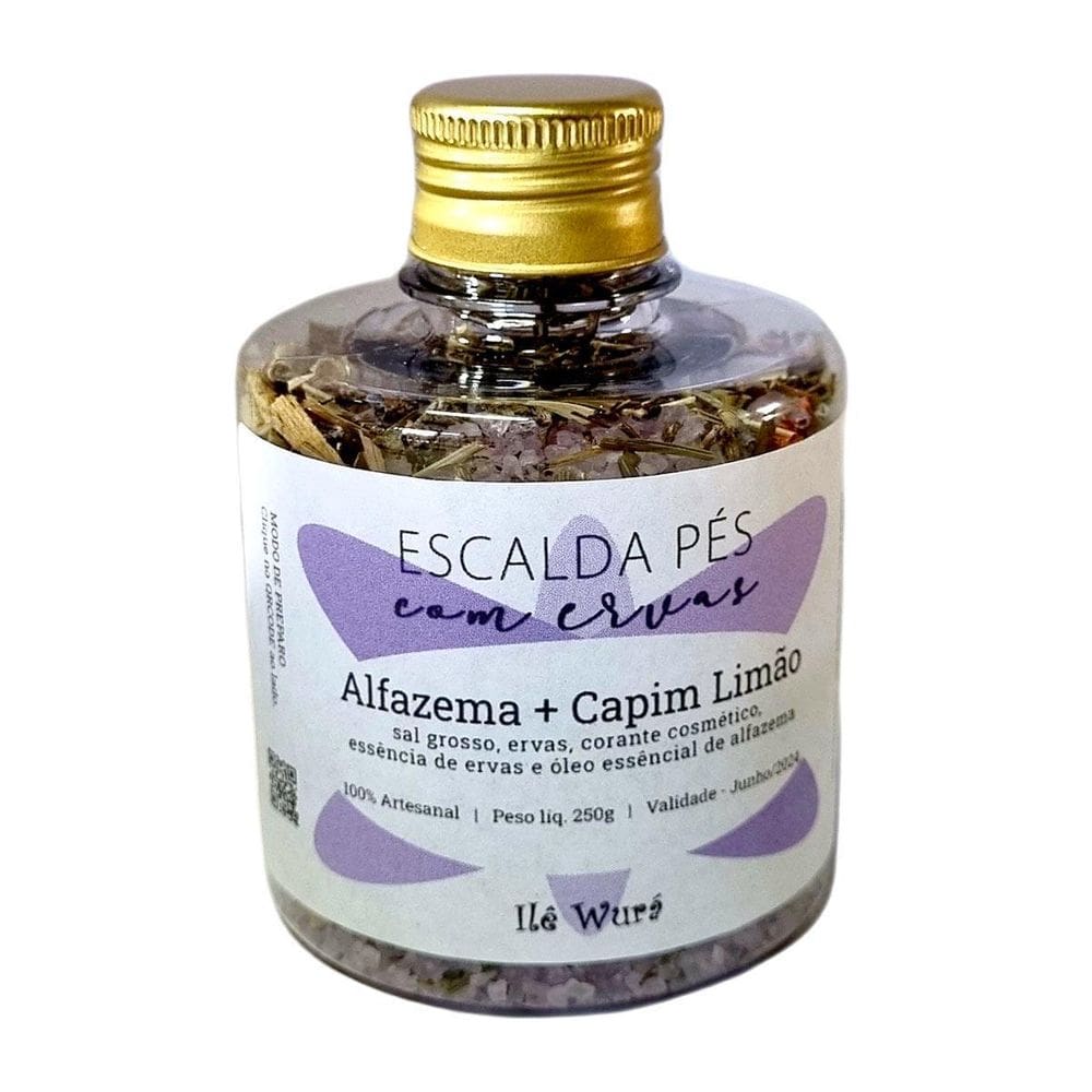 Escalda Pés Premium Alfazema Capim Limão Óleo Essencial 250G