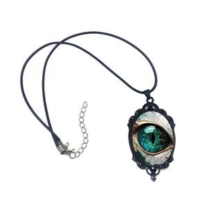 Colar Olho Dragão Vintage Corrente Ajustável unisex moda