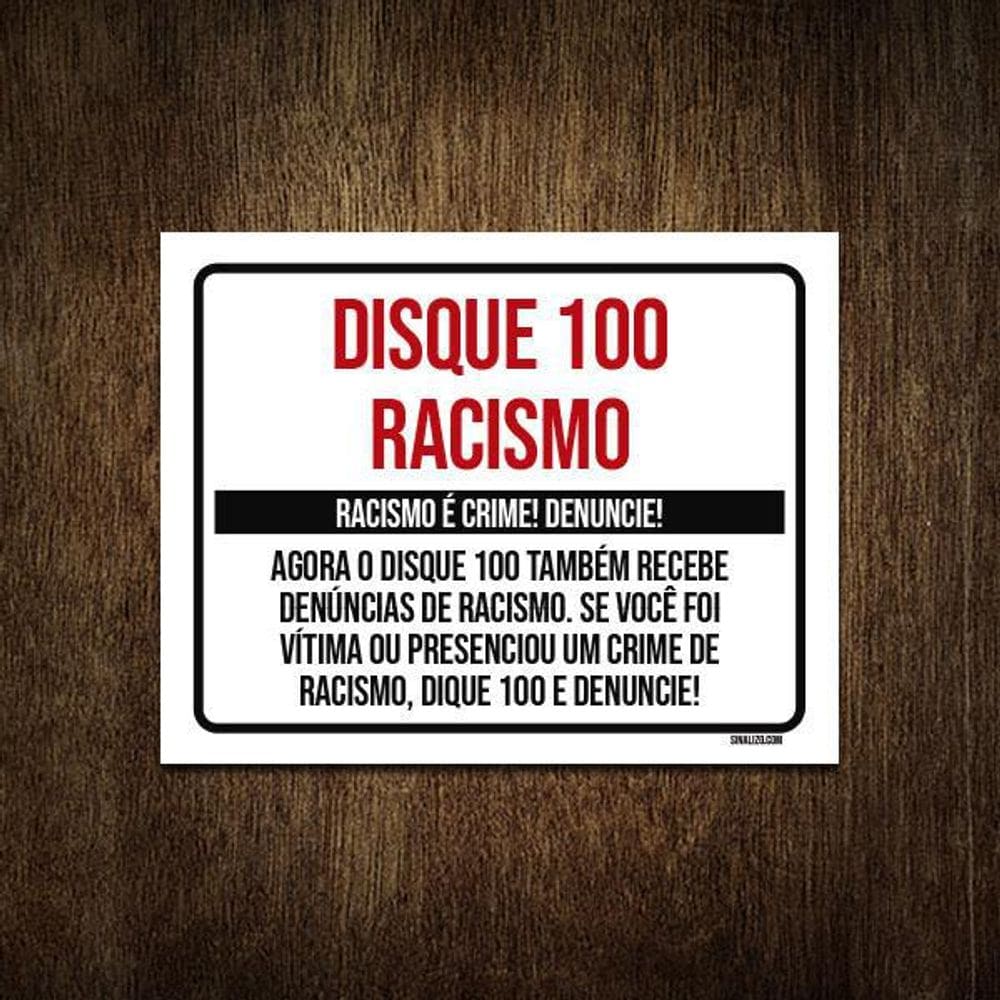 Placa Disque 100 Denuncie Crime 27X35