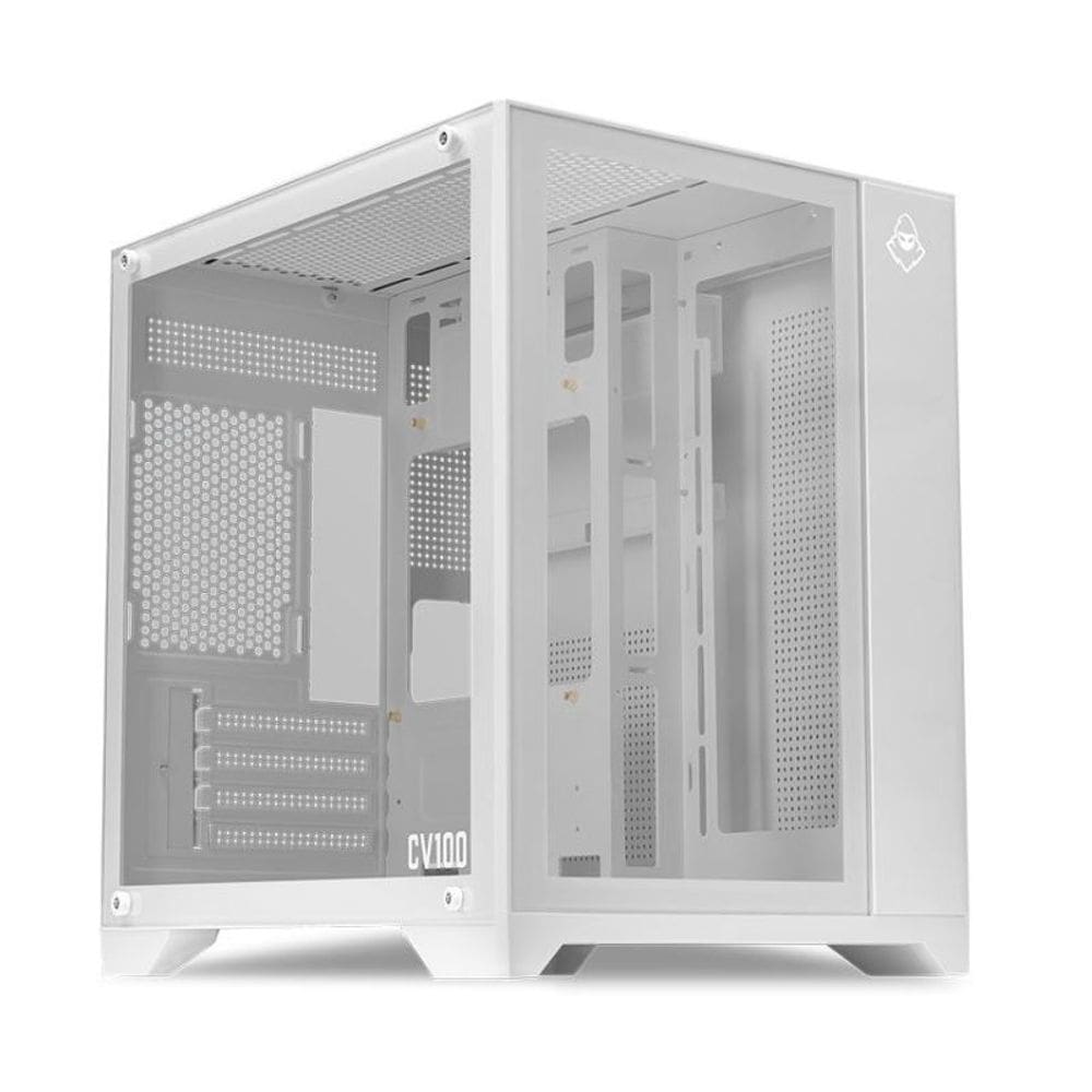 Gabinete Gamer Mancer CV100 Mid-Tower Lateral De Vidro Branco- MCR-CV100-WH
