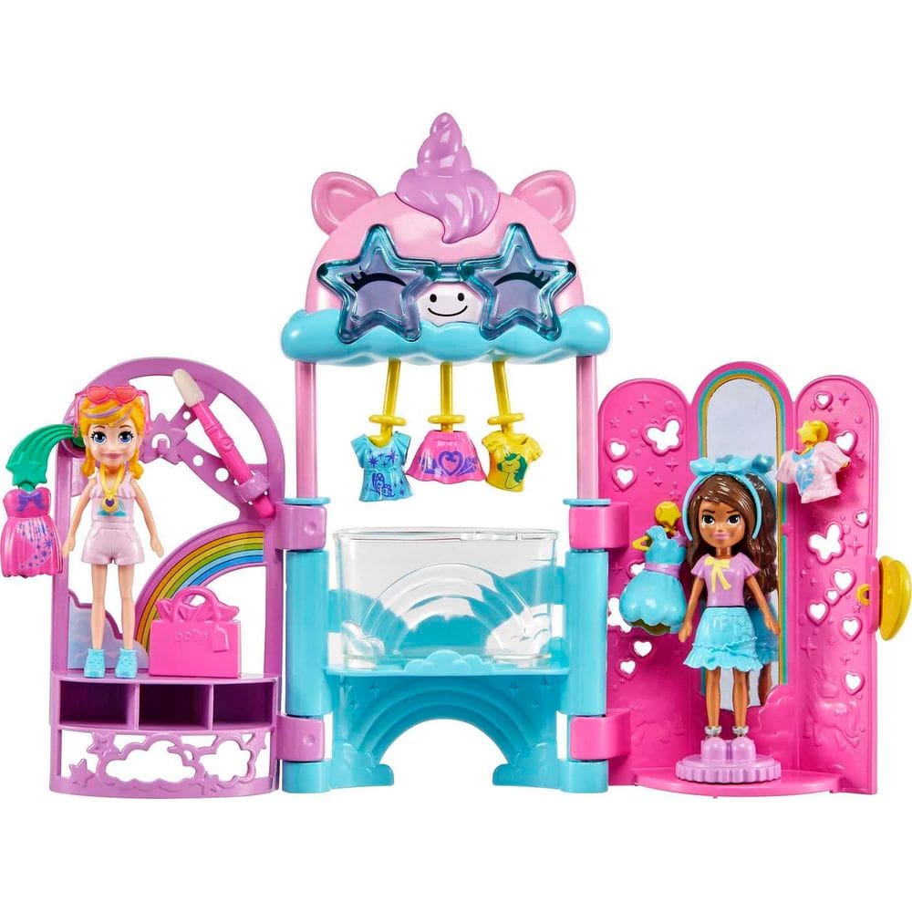 Playset Polly Glam It Up Style Studio com 2 bonecas