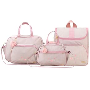 Kit Bolsas Maternidade Espera Feliz Garden Rosa
