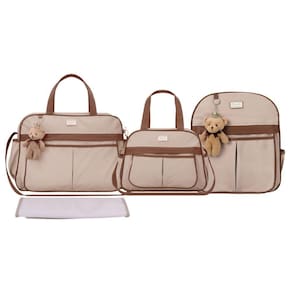 Kit Bolsas Maternidade Espera Feliz Luxo Hope Bege
