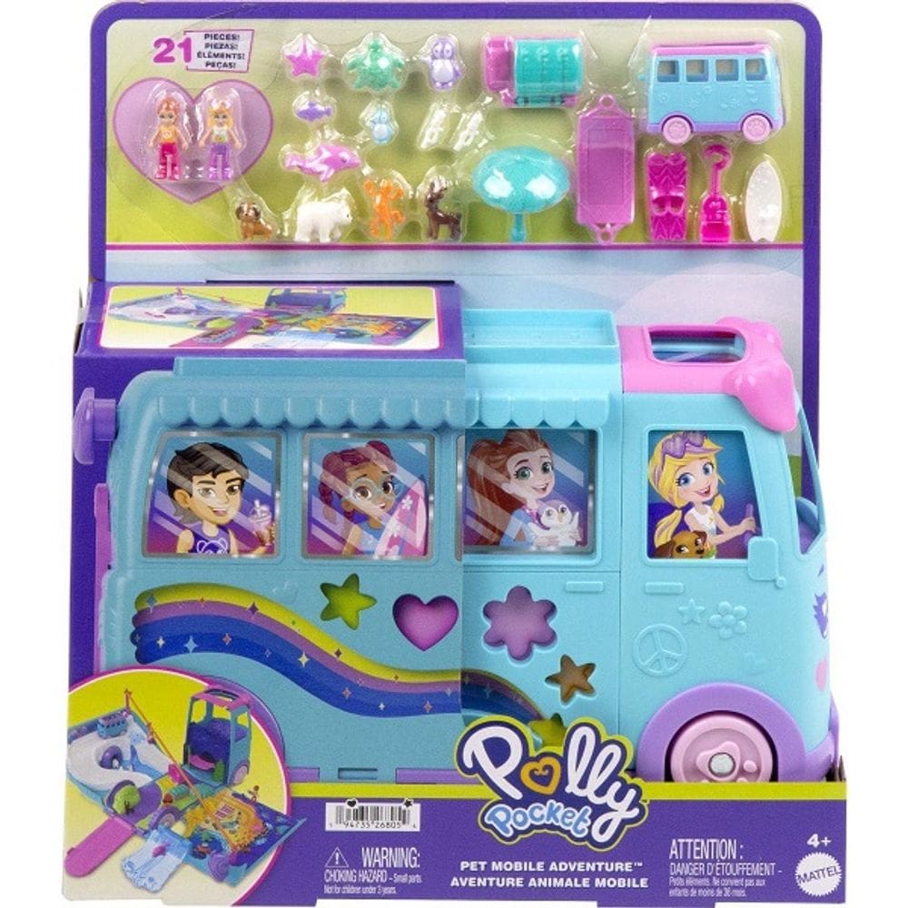 Polly Micro Conjunto Aventuras PET Movel Mattel JCC22