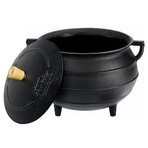 Panela Caçarola Caldeirão Tripé de Ferro Fundido com Alça 8l Com Tampa 20x26cm Panela Mineira