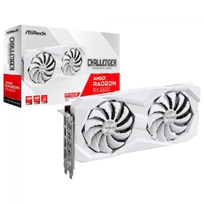 Placa de Vídeo AMD Radeon RX 6600 8GB GDDR6 OC 128bits Challenger White - ASRock - 90-GA4UZZ-00UANF