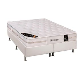 Cama Box : Colchão Molas Pocket Ensacadas Castor Kingdom Aloe Vera + Base CRC Courano White (193x203)