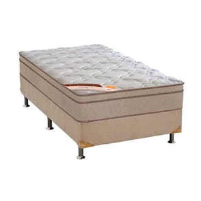 Cama Box Solteiro: Colchão Molas Ensacadas Castor Revolution Híbrido + Base CRC Suede Clean (88x188)