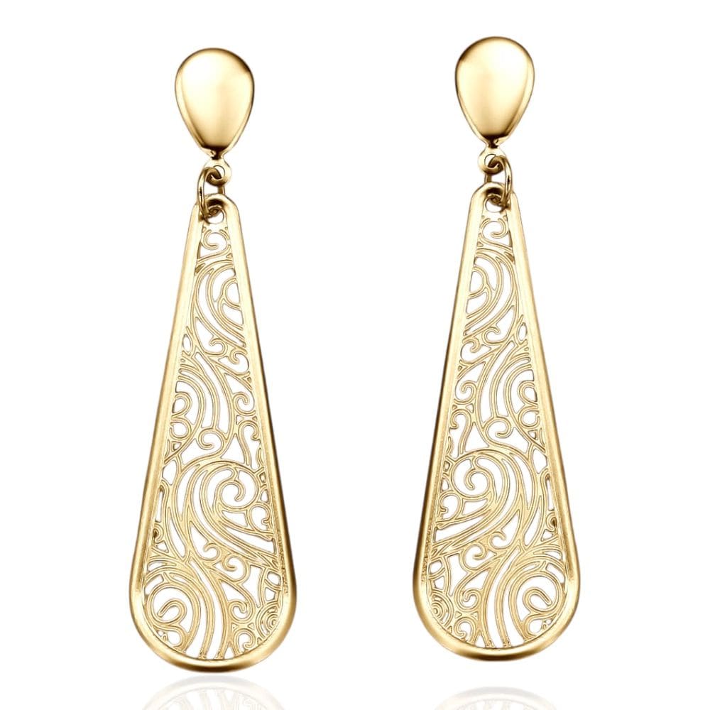 Brinco Pendurado Elegante Folheado a Ouro 18k Antialérgico