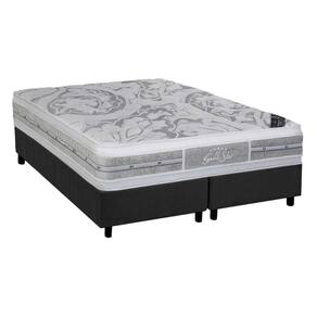 Cama Box King: Colchão Molas Ensacadas Castor Super luxo Látex SLX + Base CRC Suede Gray (193x203)