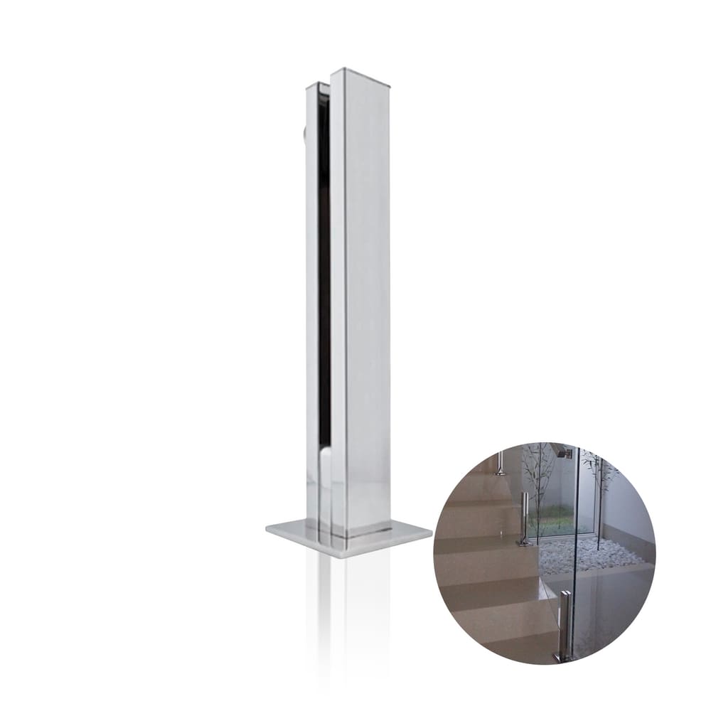 Torre Inox 30 Cm Fixadora de Vidro Polida