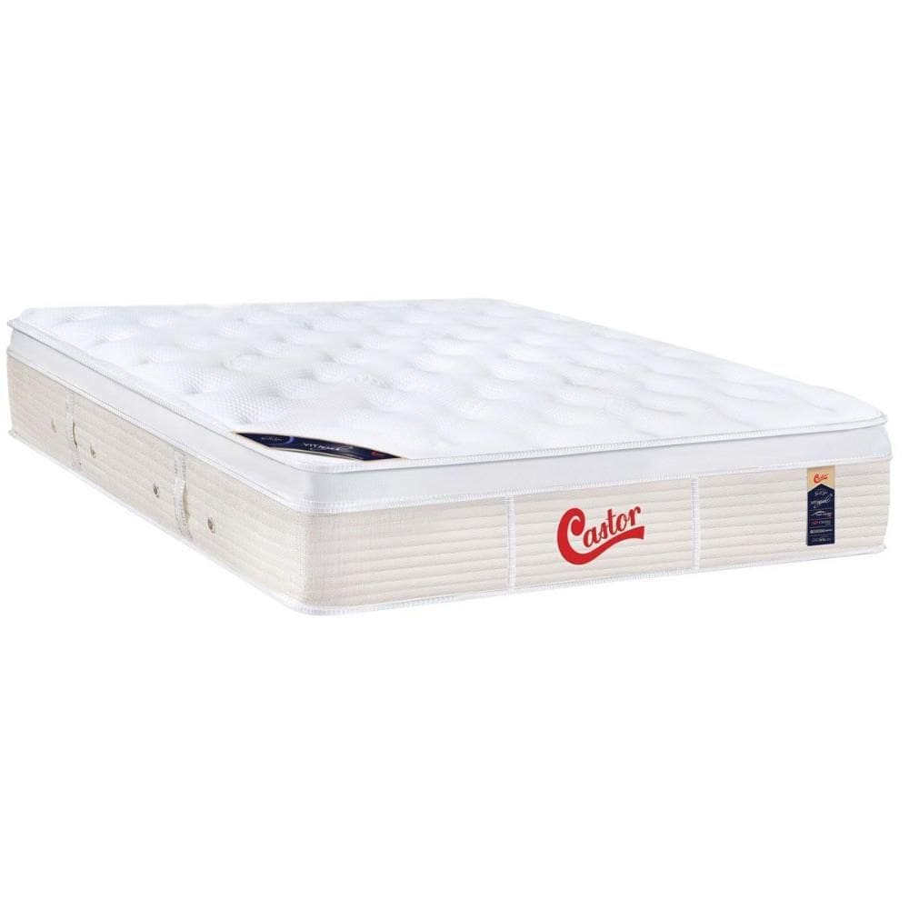 Colchão Casal Espuma Viscoelástico Visco Gel Molas Ensacadas Gold Star Vitagel Euro Pillow (138x188x32) - Castor