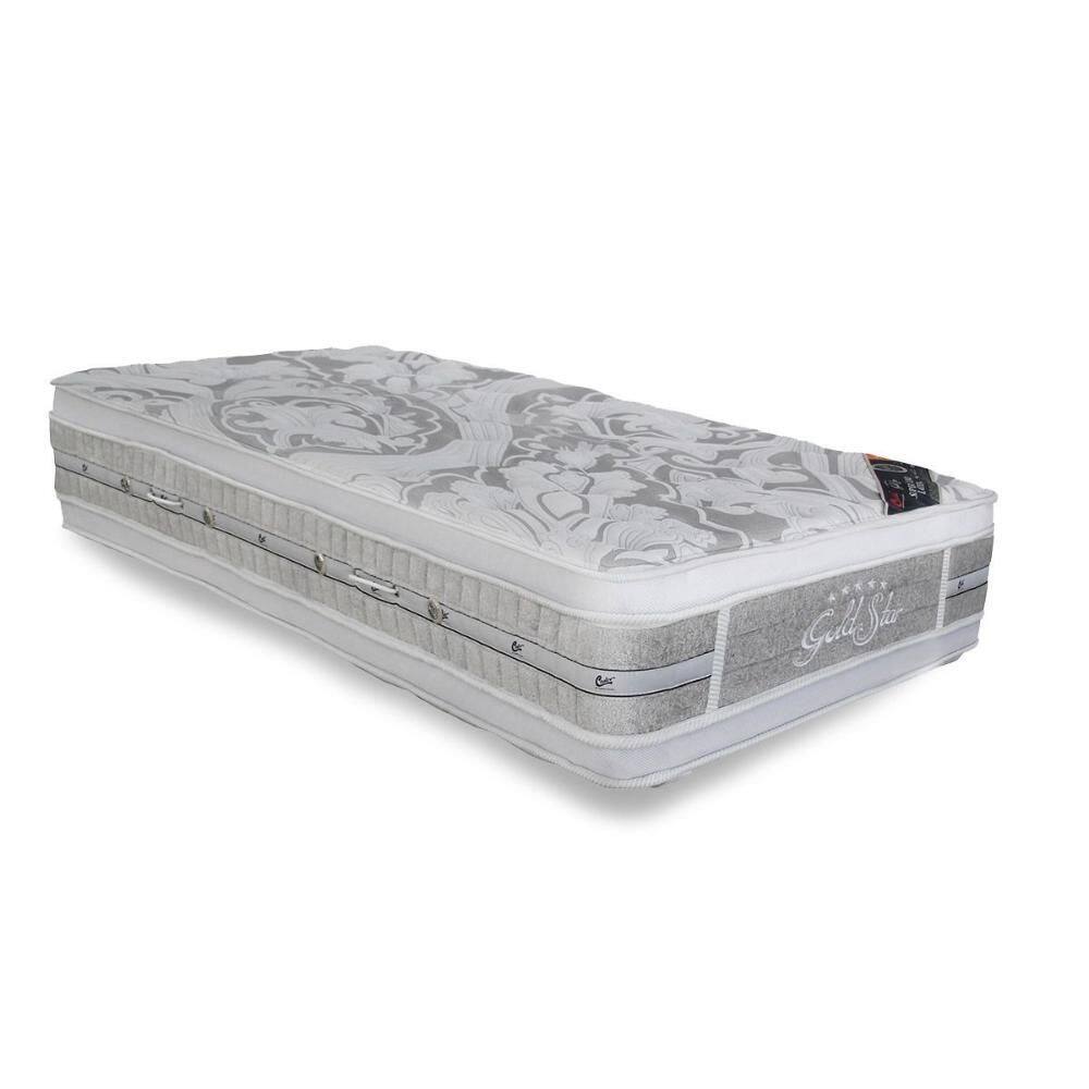 Colchão Solteiro Espuma Látex Molas Ensacadas Super Luxo Double Face Euro Pillow (78x188x36) - Castor