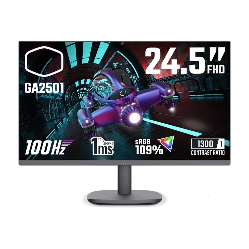 Monitor Gamer Cooler Master GA2501 24.5”, IPS, Full HD, 100Hz, 1ms, AdaptiveSync, HDMI e VGA, Preto