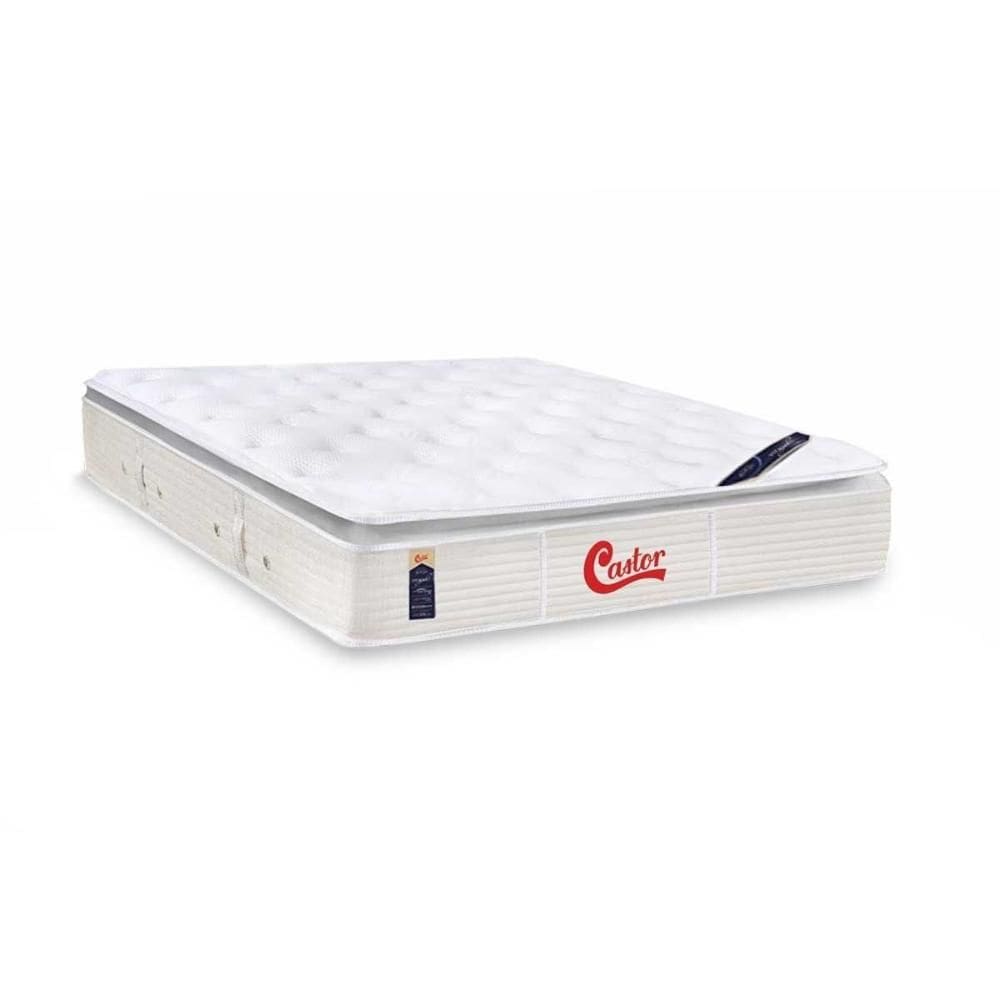 Colchão Queen Espuma Viscoelástico Visco Gel Molas Ensacadas Gold Star SLX Vitagel Pillow Top (158x198x29) - Castor