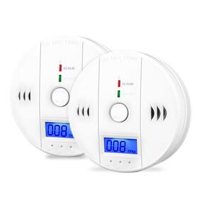 Detectores de monóxido de carbono WEICAO CO Alarm com display LCD, 2 unidades