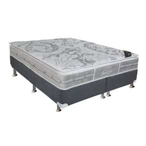 Cama Box King: Colchão Molas Ensacadas Castor Super Luxo Látex SLX + Base CRC Suede Gray (193x203)