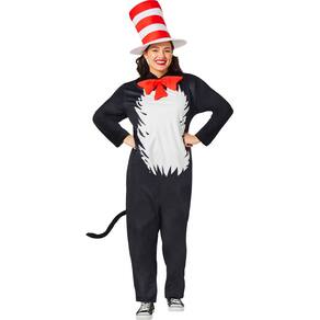 Traje InSpirit Designs Dr. Seuss Adult Cat in the Hat Union Suit