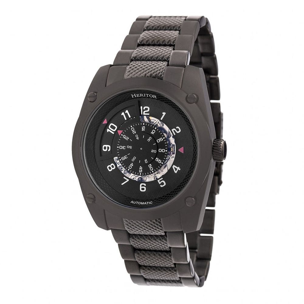 Relógio HERITOR Automatic Daniels Semi-Skeleton Black