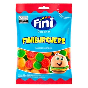 Balas de Gelatina Fini Finiburguers Sabores diversos 80g