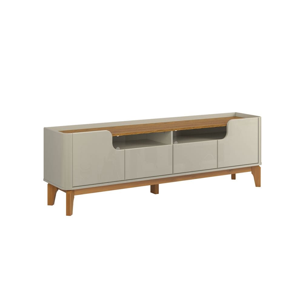 Rack Estante Flip 1.6 4 Portas Para Tvs até 60 Polegadas Off White com Camaru