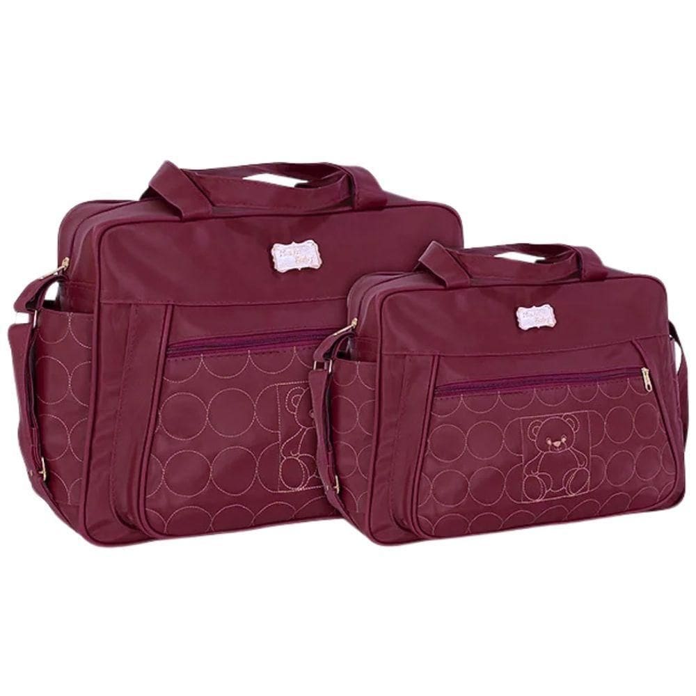 Kit Bolsas Maternidade Baby Soft Class Vinho