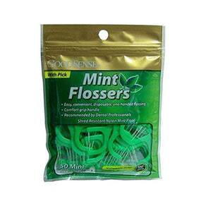 Flossers GoodSense Goodsense Mint com palheta, 50 unidades