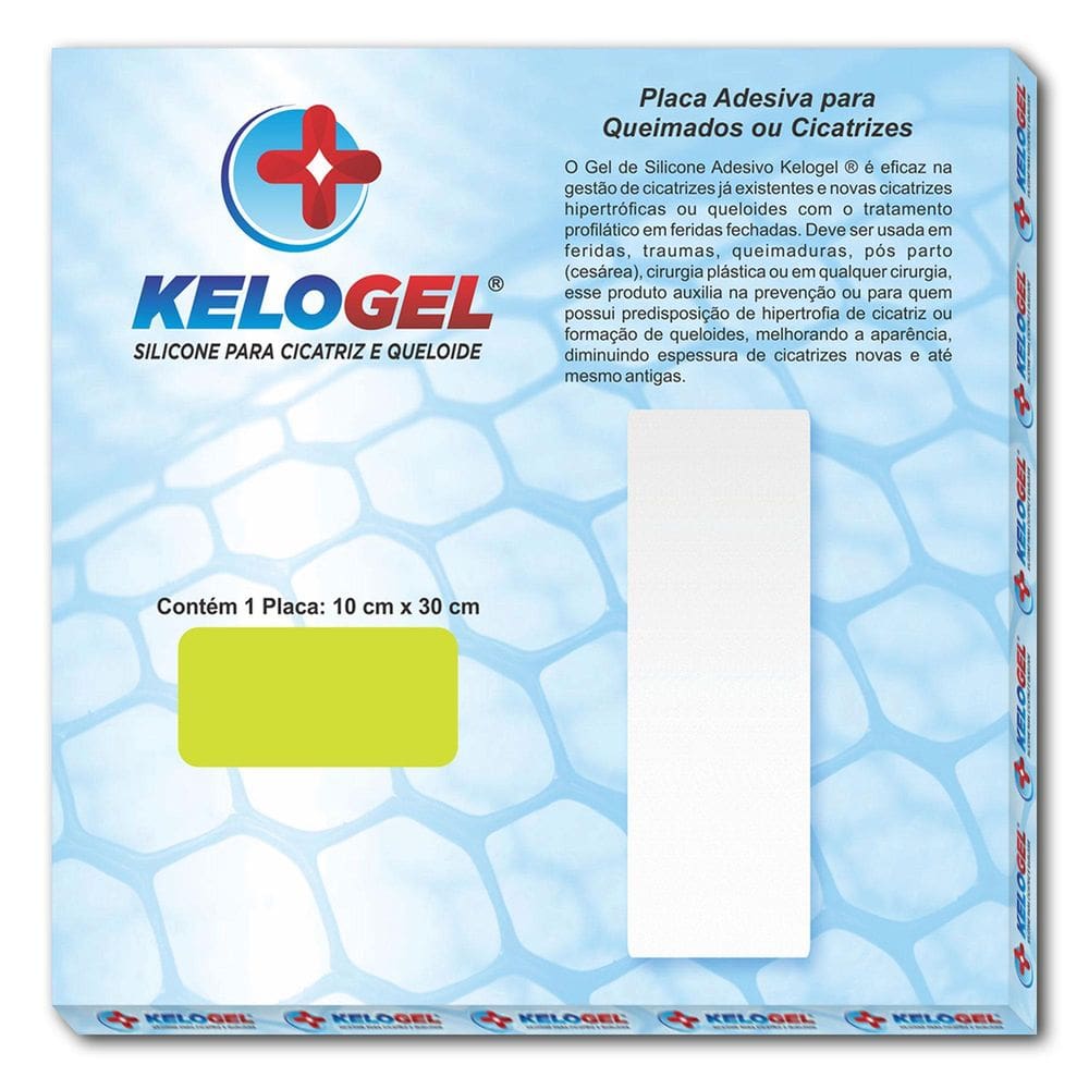 Placa De Silicone Queimados E Cicatriz 10Cmx30Cm Kelogel