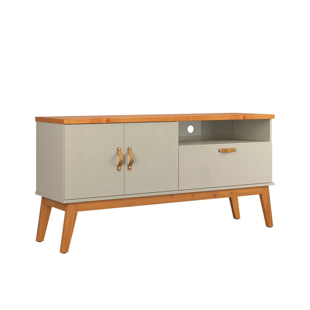 Rack Estante Sirius 1.4 3 Portas Off White com Cinamomo