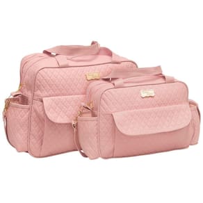 Kit Bolsas Maternidade Baby Matelassê Quality Rosé