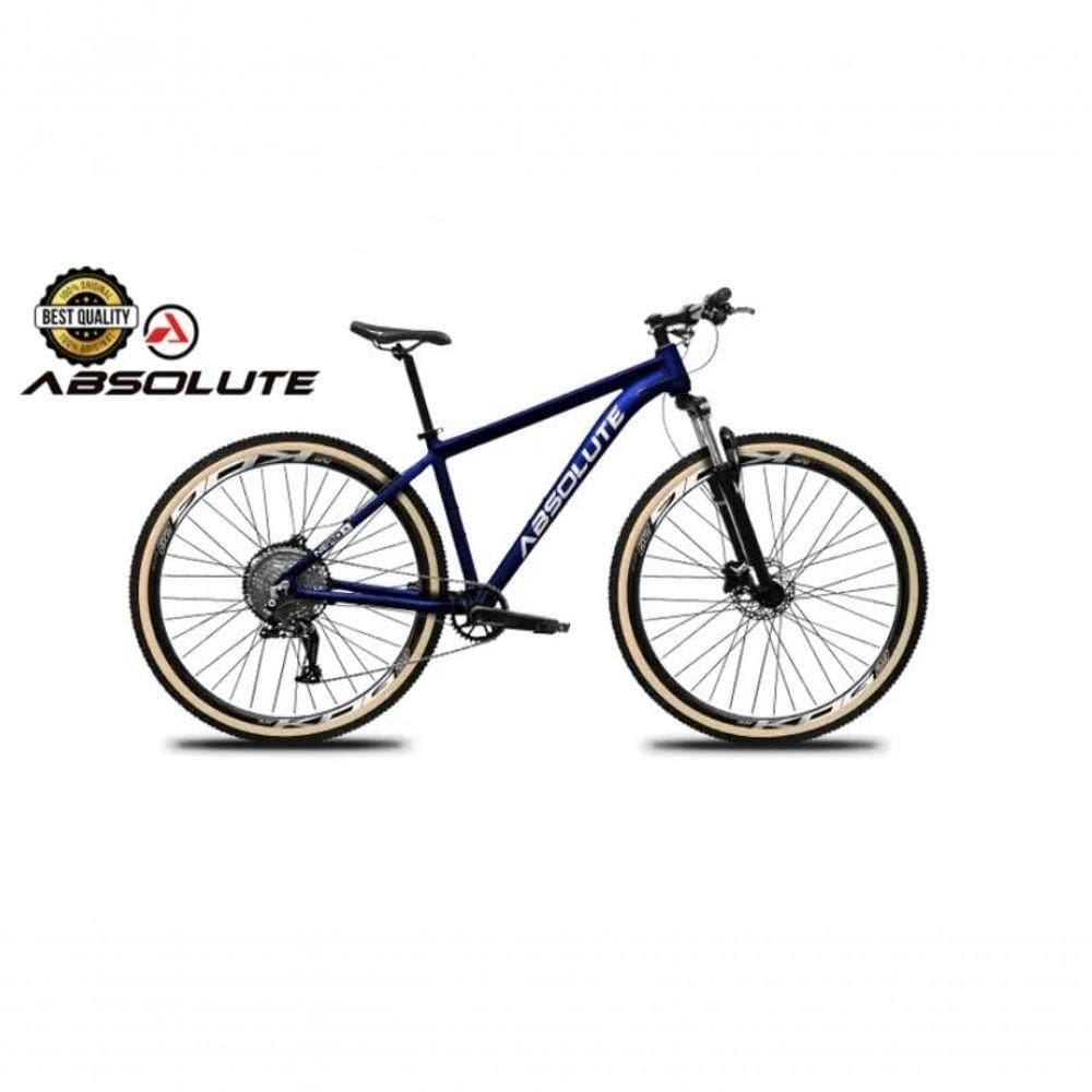 Bike Aro 29 Nero 5 Peças Inteira Absolute 12v Hollowtech Garfo Trava Remota Pneu Faixa Freio Hidráulico. Azul Tam.15