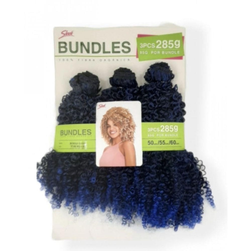 Cabelo Organico Goivo Black Cacheado Entrelace Alta Qualidade Bundles autêntico Cor:tib-blue