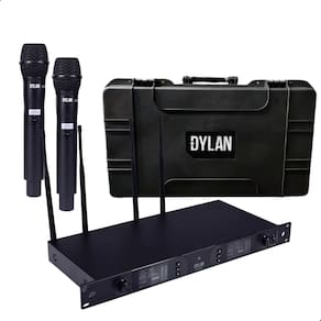Microfone Sem Fio Duplo Digital Padrao Rack Dylan D-9500