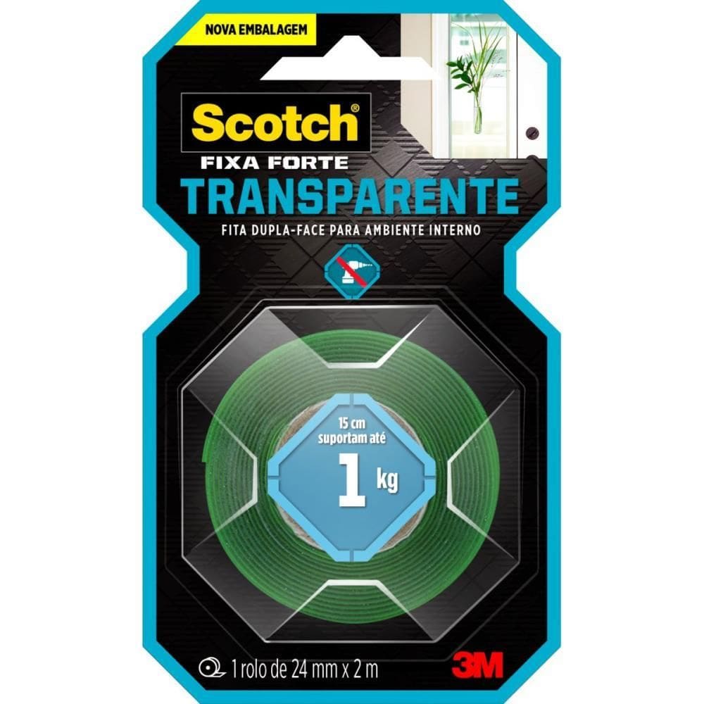 Fita Dupla Face Fixa Forte Espuma 113 24mmx1,5m - 3m
