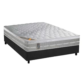 Cama Box Casal: Colchão Molas Ensacadas Castor Premium Gel + Base CRC Suede Gray (138x188)