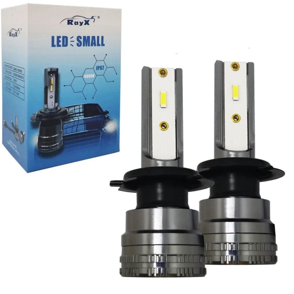 Par Lâmpada Ultra Led Small H1 H3 H4 H7 H11 H27 Hb3 Hb4 6000k 12/24v 45w 8400 Lumens Ray-x