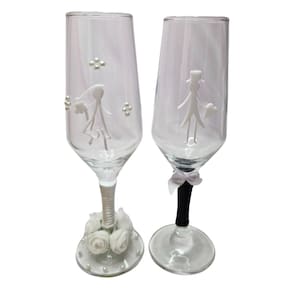 2 Taças Vidro Casamento Noivos Amor Presente