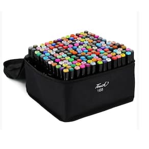 Marcador Artístico Touch canetinha Bob 168 cores com Bolsa