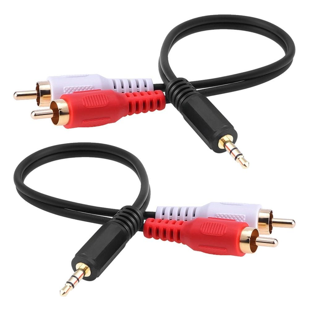 Cabo de áudio EBOOT, pacote com 2, 15 cm, 3,5 mm, macho para 2 RCA, macho