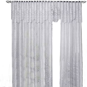 Cortina Renda Roseiral Sala Branco 3,00x1,80 C/ bando