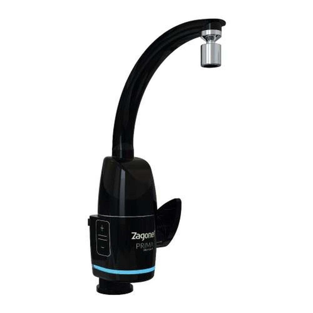 Torneira Eletrônica Prima 220v Preta 5500w - Zagonel Touch Tecnologia - Baixa Pressão - Solar/gás