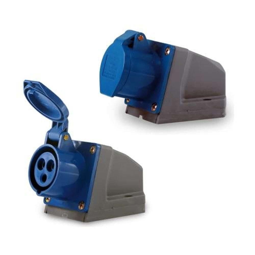 Tomada Industrial Sobrepor 32a 2p+t 220v/240v Soprano Ip44 Conforme Nbr Iec 60309-1 Nbr Iec 60309-2