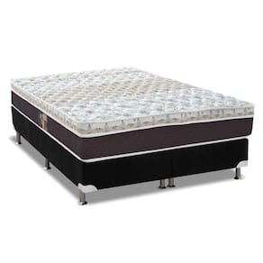 Cama Box King: Colchão Molas Ensacadas Castor Class Híbrido + Base CRC Suede Black (193x203)