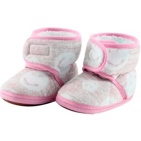 Pantufa Sapato Infantil Bebê Forrada Com fecho aderente 0 a 12 Meses