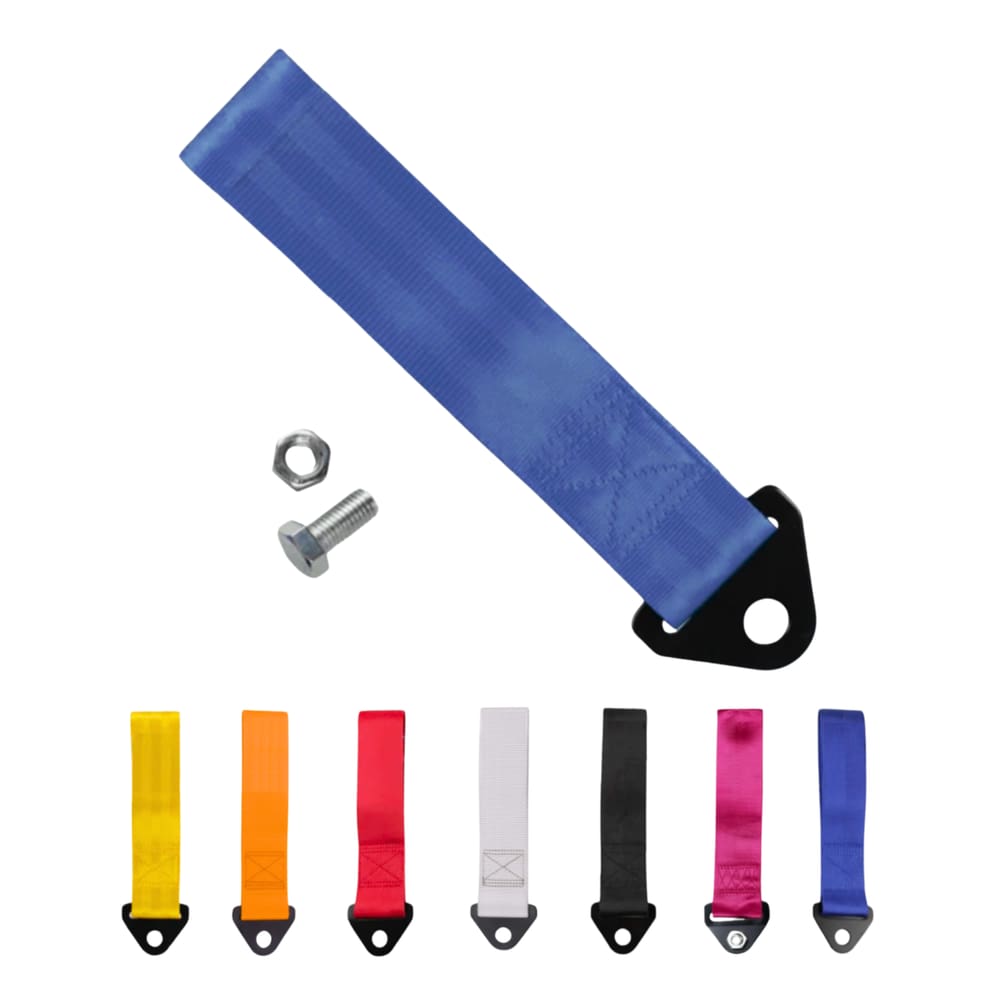 Kit Tow Strap Fita Cinta de Reboque Azul Engate Estilo BR