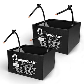 Capacitor de ventilador de teto Bravo Lab CBB61 8µF 450VAC 50/60Hz, pacote com 2