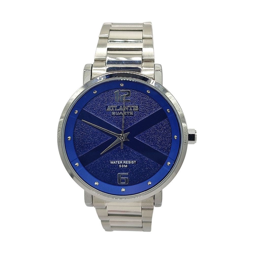 Relógio Atlantis autêntico X Prateado Resistente a Água 5atm