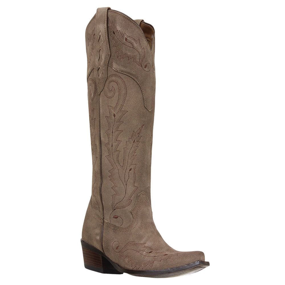 Bota Texana Feminina Camurça Cinza Cow Way 38223